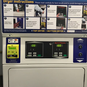 Credit card reader for laundry business