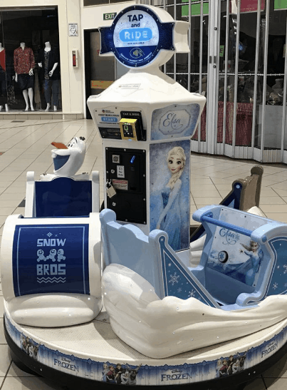 Frozen kiddie ride featuring Nayax’s contactless payment enabled customers to pay for a ride with their cards or mobile phones.